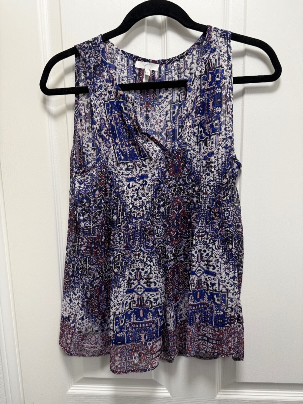 Joie Batik Print Sleeveless Silk Blouse- Size S